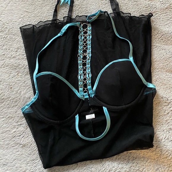 🪞 SET - Seduction by Fredericks sexy babydoll chain lingerie with garter belts - Picture 1 of 7
